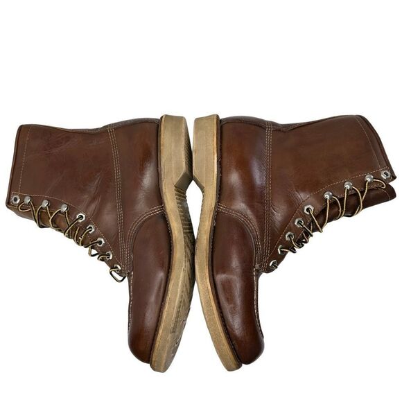 CHIPPEWA Boots Vintage Brown Leather Lace up Size 8 E - Picture 6 of 16